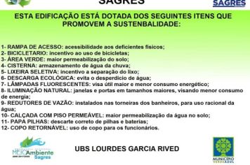 Instalação Pública Modelo de Sustentabilidade. UBS Lurdes Garcia Rived.